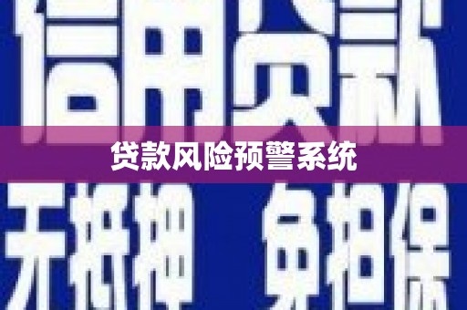 任丘贷款风险预警系统