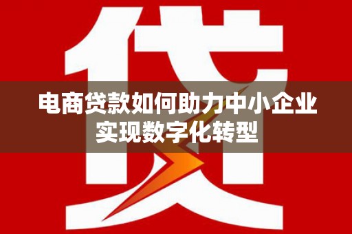 任丘电商贷款如何助力中小企业实现数字化转型
