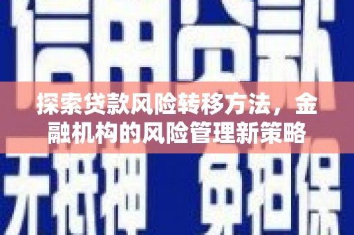 任丘探索贷款风险转移方法，金融机构的风险管理新策略