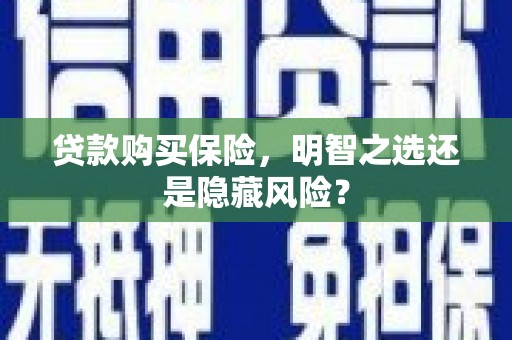 任丘贷款购买保险，明智之选还是隐藏风险？