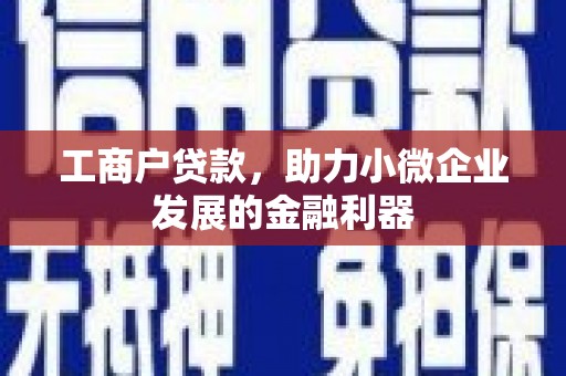 任丘工商户贷款，助力小微企业发展的金融利器