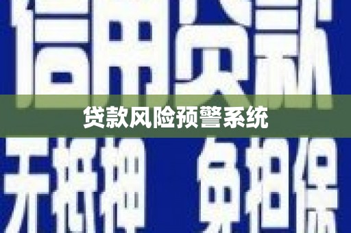 任丘贷款风险预警系统