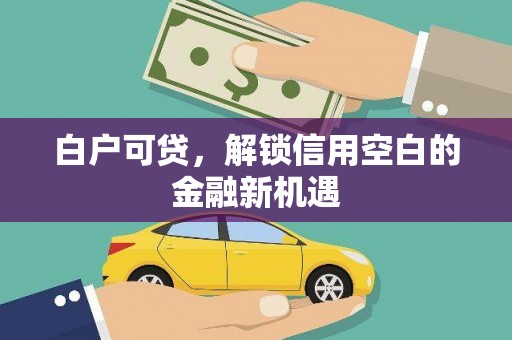 任丘白户可贷，解锁信用空白的金融新机遇