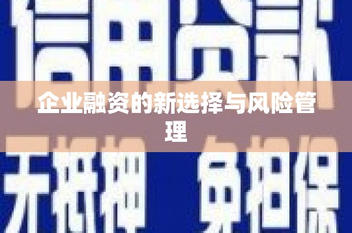 任丘企业融资的新选择与风险管理