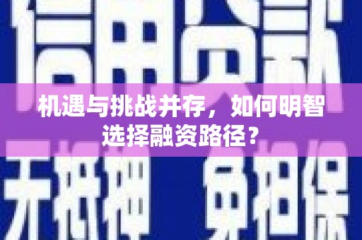 任丘机遇与挑战并存，如何明智选择融资路径？
